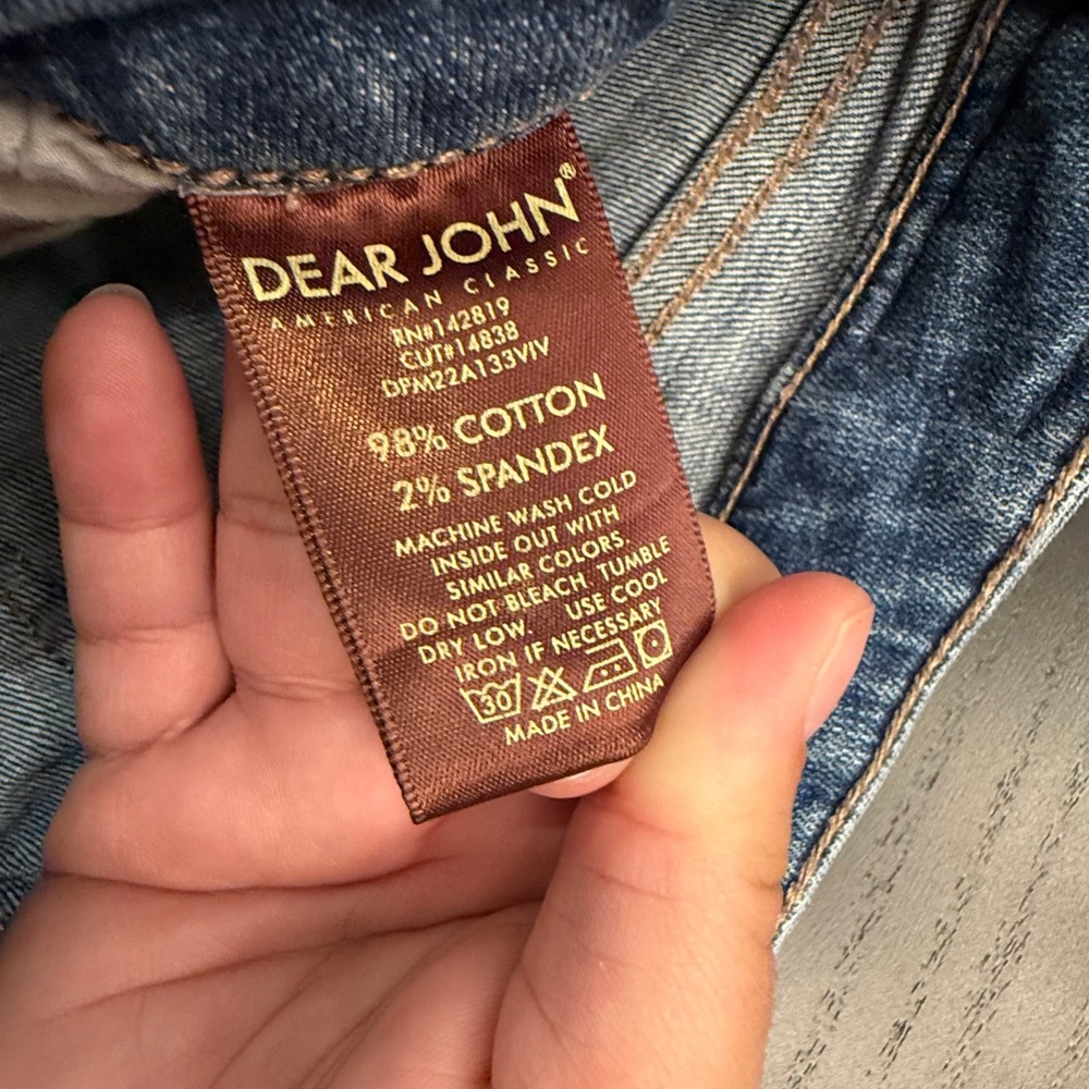 Dear John American Classic Distressed Jeans Size 26 Raw Hem Zipper Ankle - Picture 3 of 9